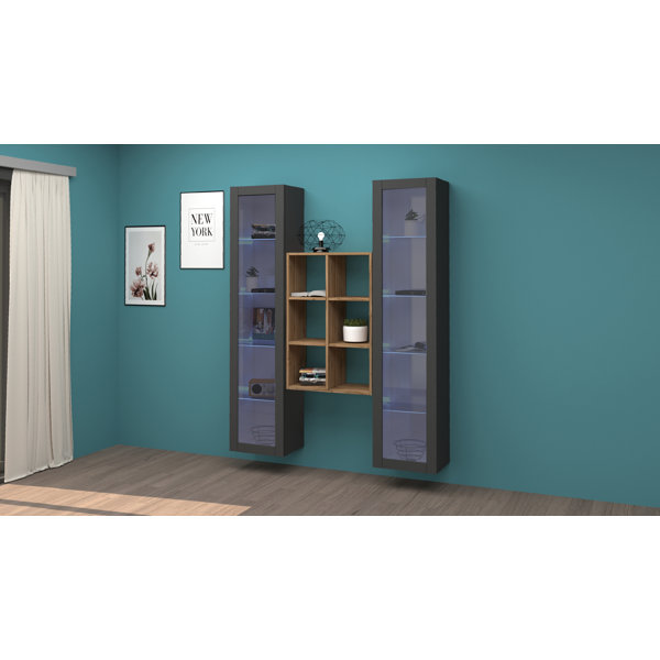  Furniture Maruska 180Cm H x 140Cm W Floating Bookcase Wayfair.co.uk